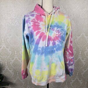 Ivory Ella Size Small Tie Dye Hoodie Sweatshirt Kangaroo Pocket Drawstring Hood